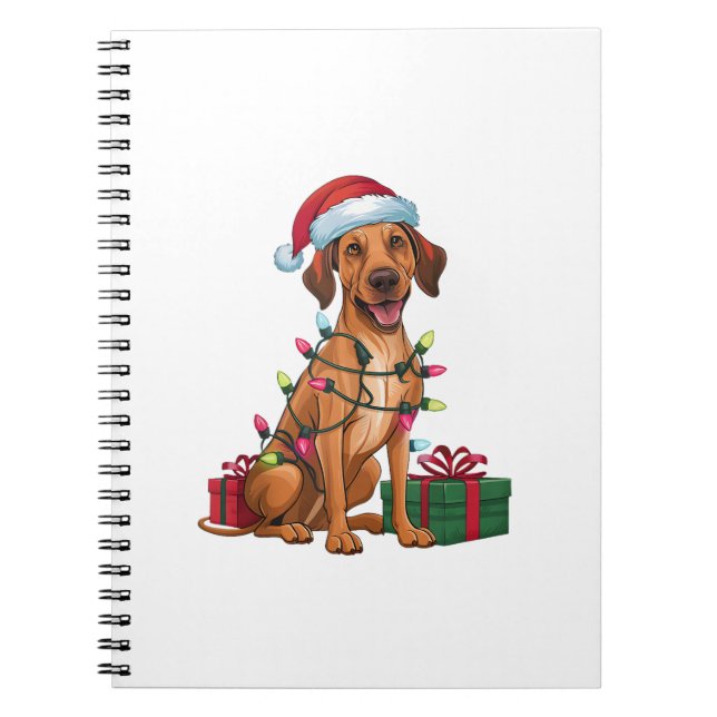 Cuaderno Noches iluminando Santa Hat Thai Ridgeback Dog Nav (Frente)