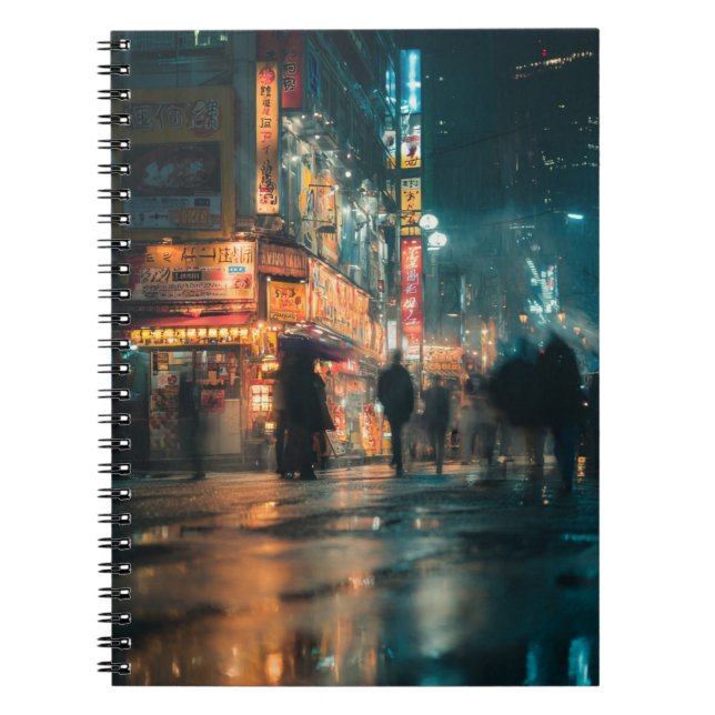 Cuaderno nocturno de neón borroso (Frente)