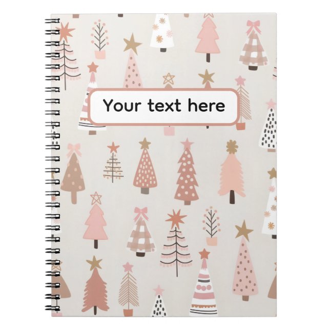 Cuaderno Noël Scandinave Sapins Roses (Frente)
