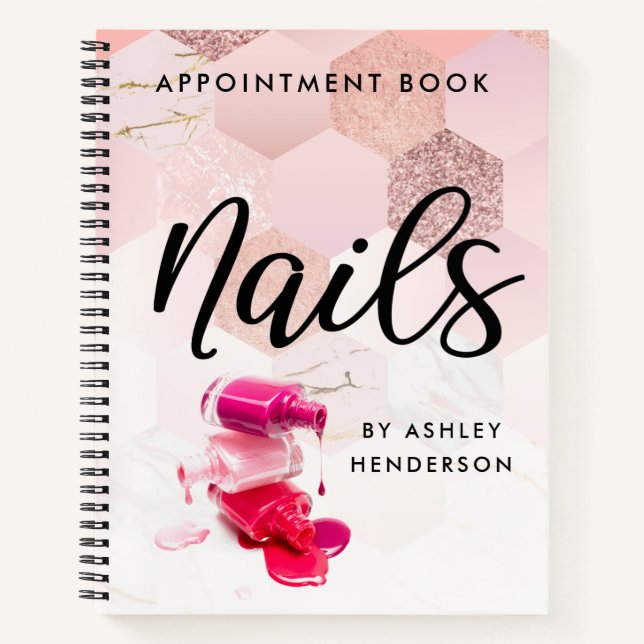 Cuaderno Nombramiento de Rosa Gold Nails (Anverso)