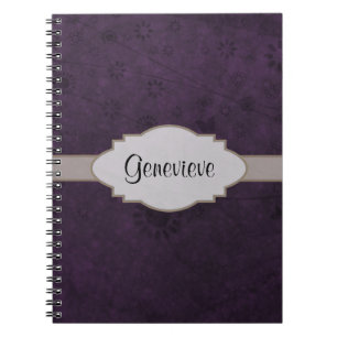 Cuaderno Nombramiento del abstrato morado retro