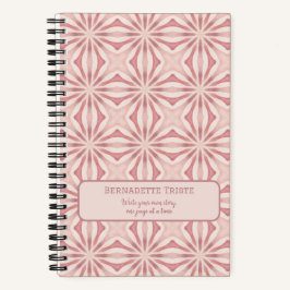 Cuaderno Nombrar Bonito de Moda floral rosa abstracta de Ru