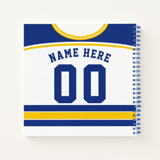 Cuaderno Nombrar y número Personalizado Hockey Bloc de nota (Reverso)