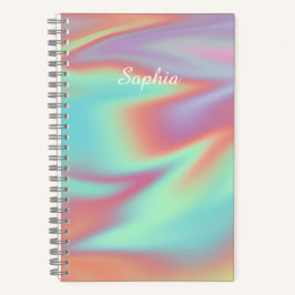 Cuaderno Nombre Aura Holográfico Irisado Moderno