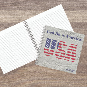 Cuaderno Nombre, Bandera Patriótica de los Estados Unidos 8