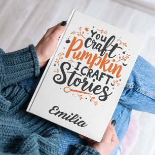 Cuaderno Nombré bloc de notas de Halloween para escritor