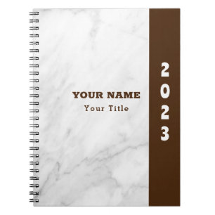 Cuaderno Nombre Clásico Personalizar Mármol Blanco
