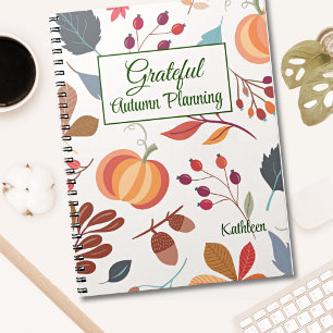 Cuaderno Nombre, Colorida Grfatídica Otoño Periódico
