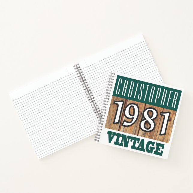 Cuaderno Nombre con año 1981 Vintage (Interior)