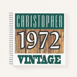Cuaderno Nombre con año de nacimiento 1972