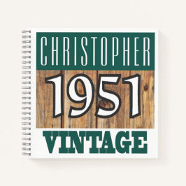 Cuaderno Nombre con bloc de notas de época de 1951