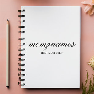 Cuaderno Nombre con caligrafía de la mejor mamá personaliza