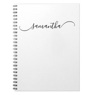 Cuaderno Nombre con firma curva elegante