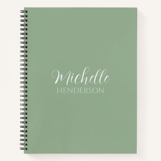 Cuaderno Nombre con guión de monograma personalizado simple (Anverso)