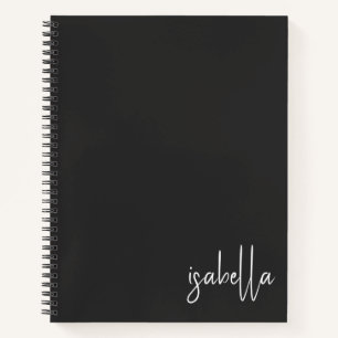 Cuaderno Nombre con letra manuscrita blanca personalizada