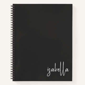 Cuaderno Nombre con letra manuscrita blanca personalizada