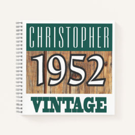 Cuaderno Nombre con portátil vintage de año 1952