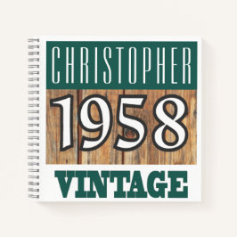 Cuaderno Nombre con portátil vintage de año 1958