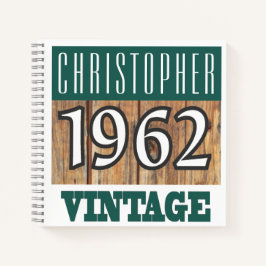 Cuaderno Nombre con portátil vintage de año 1962