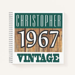 Cuaderno Nombre con portátil vintage de año 1967