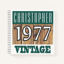 Cuaderno Nombre con portátil vintage de año 1977