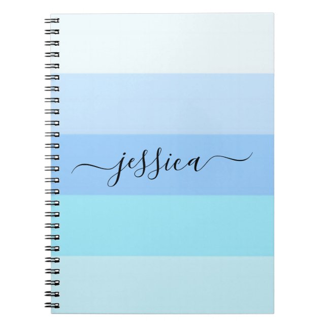 Cuaderno nombre con rayas azul claro (Frente)