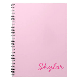 Cuaderno Nombre cursivo del Personalizado rosado rosado ros