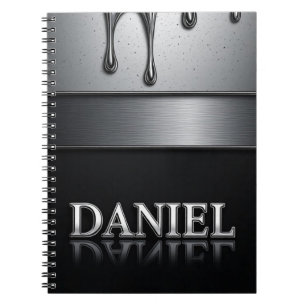 Cuaderno Nombre Daniel con metal líquido que gotea