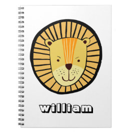 Cuaderno Nombre de animal de la jungla de león personalizad