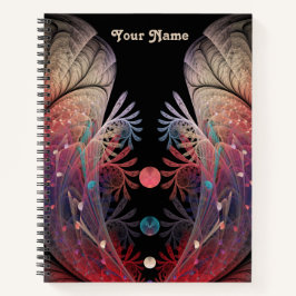 Cuaderno Nombre de arte fractal de fantasía moderna abstrac