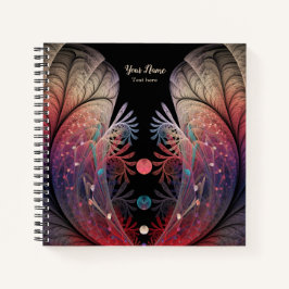 Cuaderno Nombre de arte fractal de fantasía moderna abstrac