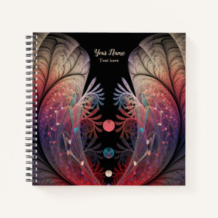 Cuaderno Nombre de arte fractal de fantasía moderna abstrac