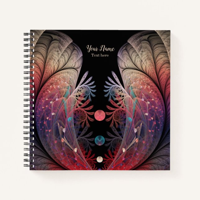 Cuaderno Nombre de arte fractal de fantasía moderna abstrac (Anverso)