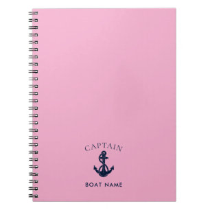 Cuaderno Nombre de barco náutico capitán personalizado