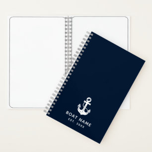Cuaderno Nombre de barco náutico personalizado Ancla