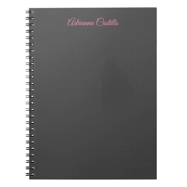 Cuaderno Nombre de caligrafía chic minimalista simple llana (Frente)
