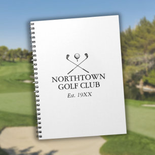 Cuaderno Nombre de club de golf clásico personalizado