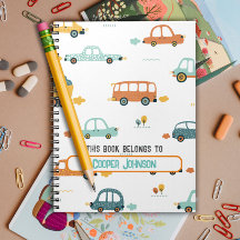 Nombre de coche azul y naranja pastel personalizad