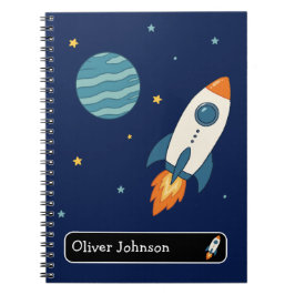 Cuaderno Nombre de Cohete Espacial Personalizado Escuela