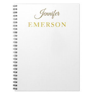 Cuaderno nombre de color dorado profesional minimalista mod
