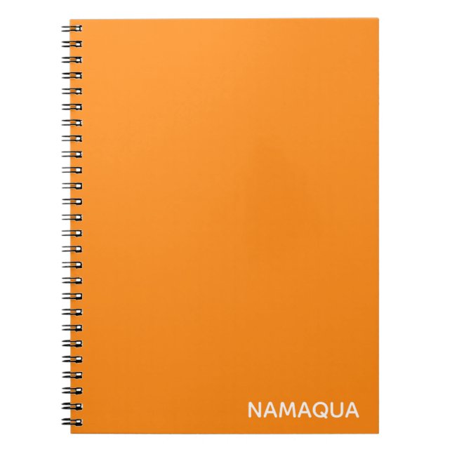 Cuaderno Nombre de color naranja de Namaqua (Frente)