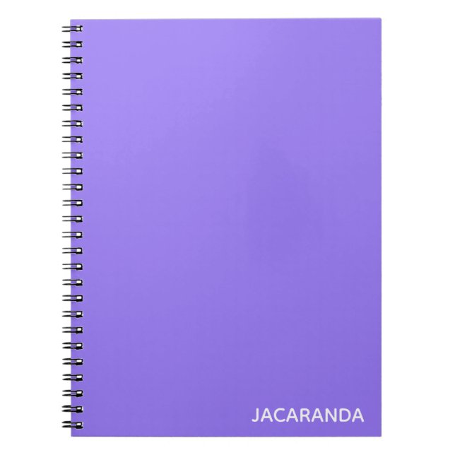 Cuaderno Nombre de color púrpura de Jacaranda (Frente)