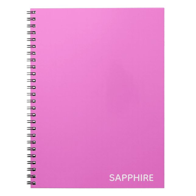 Cuaderno Nombre de color rosa de zafiro (Frente)