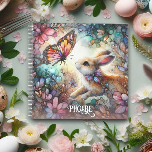 Cuaderno Nombre de color rosa pálido de vidrio templado con