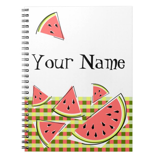 Cuaderno Nombre de comprobación de piezas de sandía (Frente)