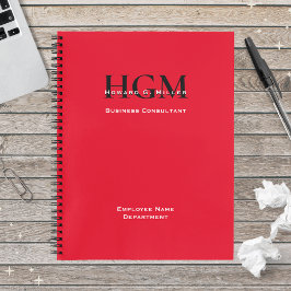 Cuaderno Nombre de empleado personalizado Logotipo de monog