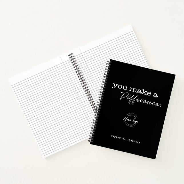 Cuaderno Nombre de empleado personalizado Usted hace la dif (Interior)