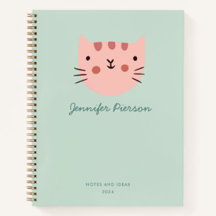 Cuaderno Nombre de escritura a mano de Personalizado de gat