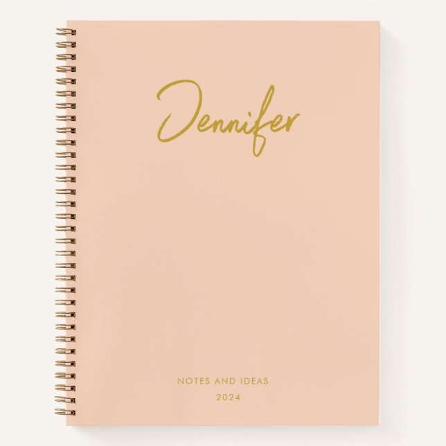 Cuaderno Nombre de escritura a mano elegante Personalizado  (Anverso)