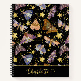 Cuaderno Nombre de estrella del Purpurina de mariposas de l